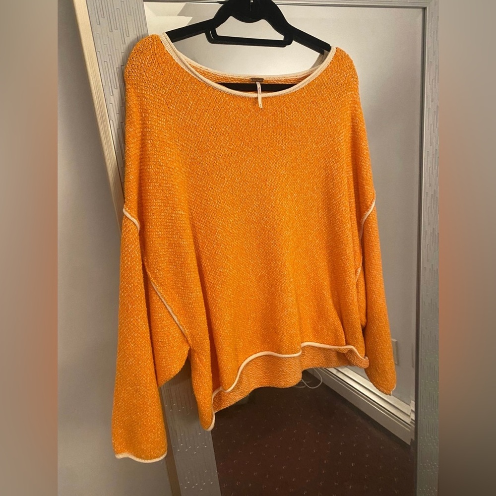 Free People Bardot Sweater Orange M